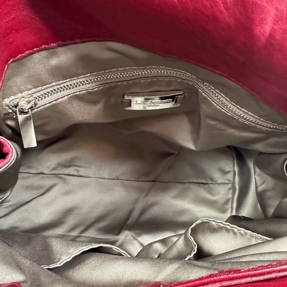 L.K.BENNETT LONDON BURGUNDY RED SNAKESKIN LEATHER  HANDBAG SATCHEL - Picture 12 of 16